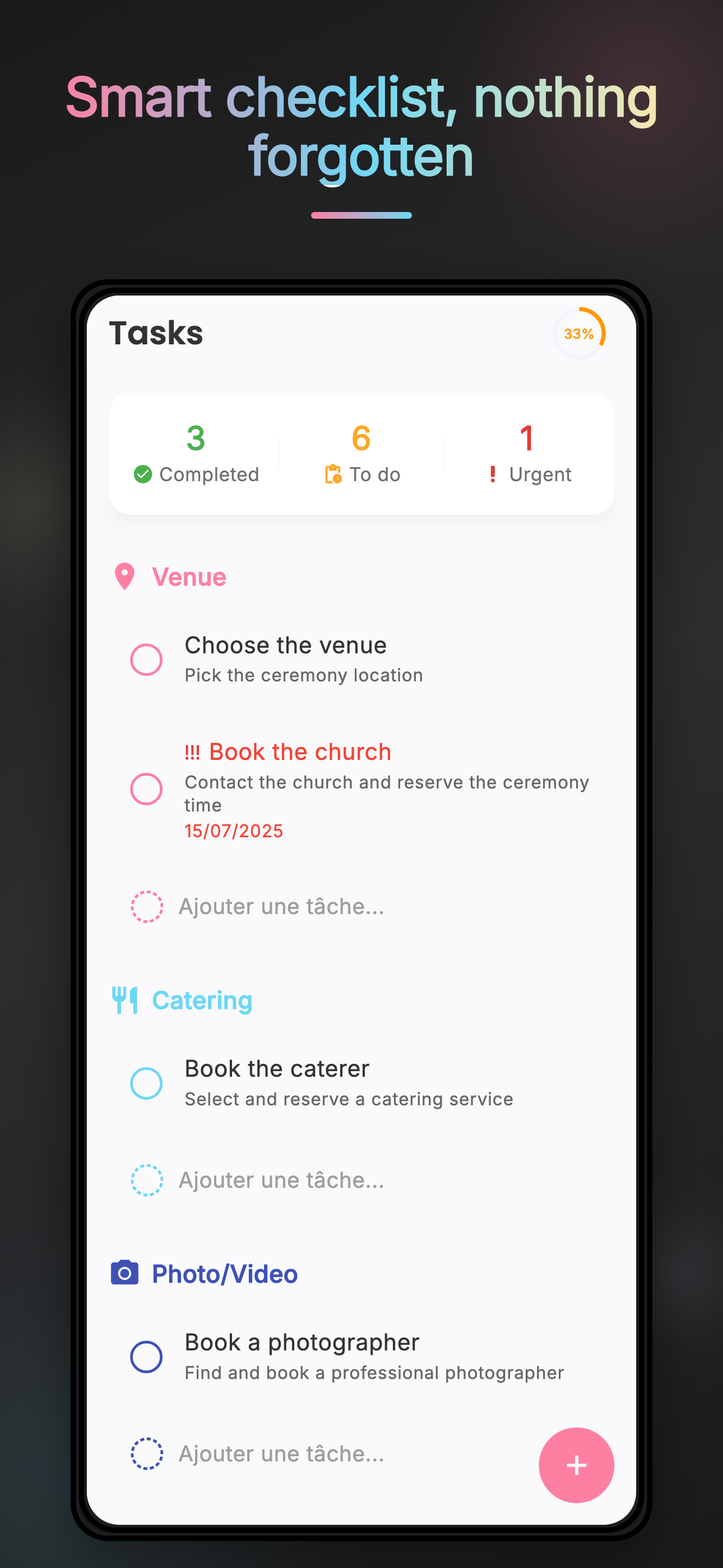 BaptiDay checklist feature