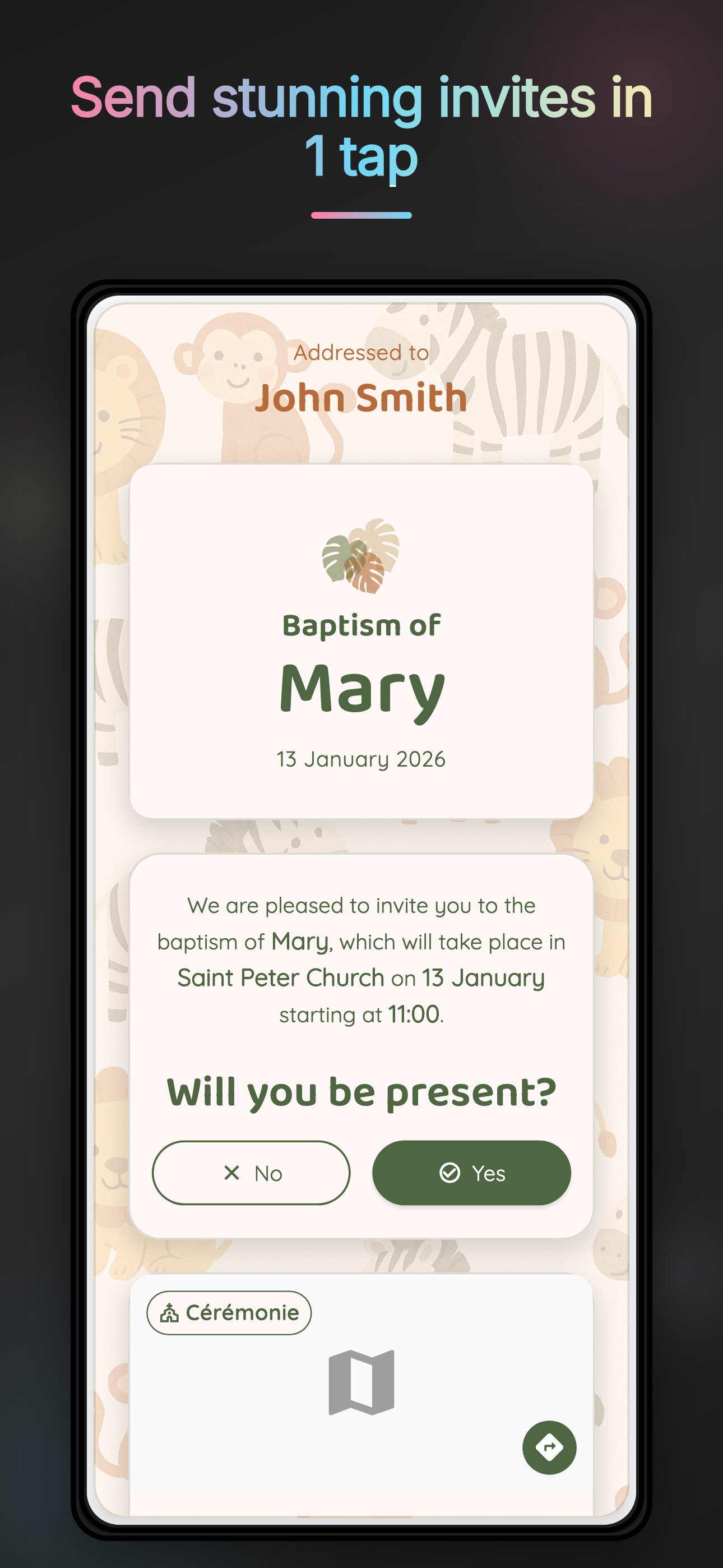 BaptiDay invitation creator